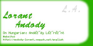 lorant andody business card